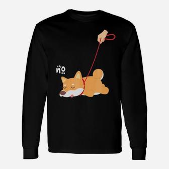 Nope Lazy Shiba Inu Dog Lover Xmas Long Sleeve T-Shirt - Monsterry CA