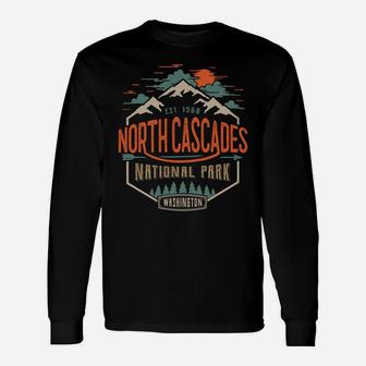 North Cascades National Park, Washington, Vintage Look Sweatshirt Unisex Long Sleeve | Crazezy