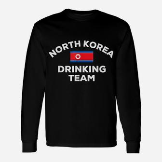 North Korea Korean Drinking Team Beer Flag Funny Drunk Gift Unisex Long Sleeve | Crazezy AU