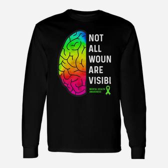 Not All Wounds Are Visible - Mental Health Awareness Sweatshirt Unisex Long Sleeve | Crazezy AU