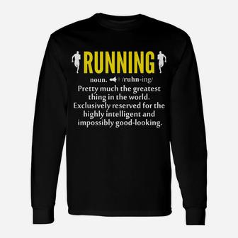 Noun Running Funny Definition Marathon Runnerrunning Gift Unisex Long Sleeve | Crazezy DE