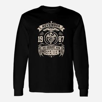 November 1987 Legenden Geburtstagsshirt, Personalisiertes Langarmshirts für Herren - Seseable