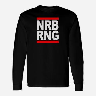 NRB RNG Schriftzug Schwarzes Langarmshirts im Blockdesign, Coole Streetwear - Seseable
