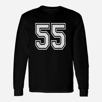 Number 55 Birthday Varsity Sports Team Jersey Unisex Long Sleeve | Crazezy