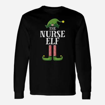 Nurse Elf Matching Family Group Christmas Party Pajama Unisex Long Sleeve | Crazezy