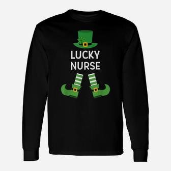 Nurse Lucky Leprechaun St Patricks Day Nursing T Shirt Unisex Long Sleeve | Crazezy