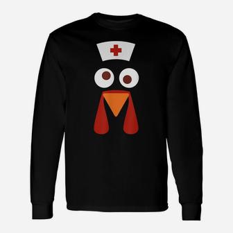 Nurse Turkey Face Funny Thanksgiving Shirt For Nurse Unisex Long Sleeve | Crazezy