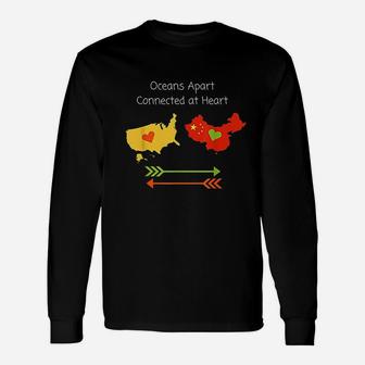 Oceans Apart Connected At Heart Unisex Long Sleeve | Crazezy AU
