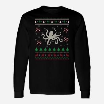 Octopus Lover Xmas Gift Ugly Octopus Christmas Sweatshirt Unisex Long Sleeve | Crazezy