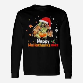 Official Dragon Santa Happy Hallothanksmas Long Sleeve T-Shirt - Monsterry DE