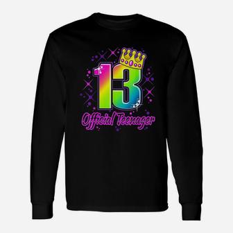 Official Teenager In Rainbow Colors 13Th Birthday Unisex Long Sleeve | Crazezy DE