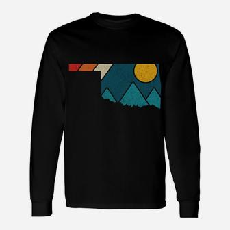 Oklahoma Vintage State Map Mountains Hiking Pride Gift Unisex Long Sleeve | Crazezy DE