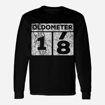 Oldometer 17-18 Car Odometer Funny 18Th Birthday Unisex Long Sleeve | Crazezy