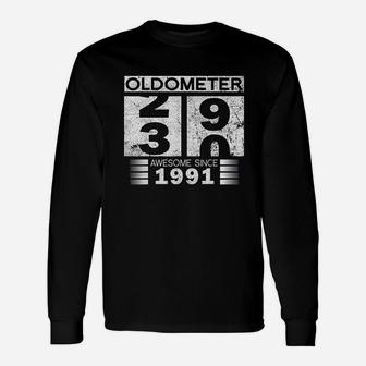 Oldometer 29 30 Awesome Since 1991 Unisex Long Sleeve | Crazezy CA