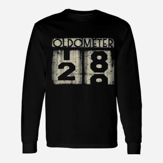 Oldometer 29 Years 29Th Birthday Distressed Cool Long Sleeve T-Shirt - Monsterry AU