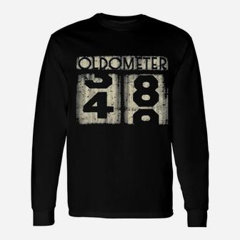 Oldometer 49 Years 49Th Birthday Distressed Cool Long Sleeve T-Shirt - Monsterry AU