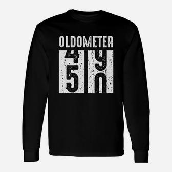 Oldometer Distressed Odometer 50Th Birthday Party Unisex Long Sleeve | Crazezy