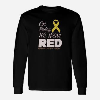 On Friday We Wear Red Friday Yellow Ribbon Unisex Long Sleeve | Crazezy