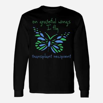 On Grateful Wings I Fly Butterfly - Transplant Recipient Unisex Long Sleeve | Crazezy CA