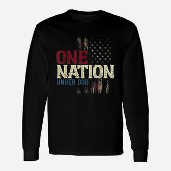 One Nation Under God American Flag Unisex Long Sleeve | Crazezy