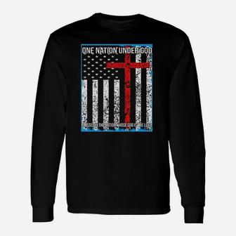 One Nation Under God With Flag Printed Unisex Long Sleeve | Crazezy DE