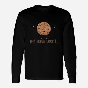 One Tough Cookie Cute Chocolate Chip Cookie With Muscles Unisex Long Sleeve | Crazezy