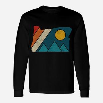 Oregon Vintage State Map Mountains Hiking Nature Pride Gift Unisex Long Sleeve | Crazezy DE