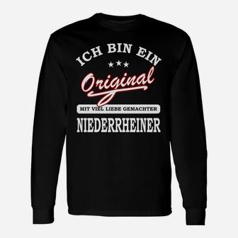 Original Niederrheiner Langarmshirts mit Spruch, Schwarz für Lokalpatrioten - Seseable