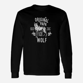 Original Papa Wolf Leader Of The Pack Unisex Long Sleeve | Crazezy CA