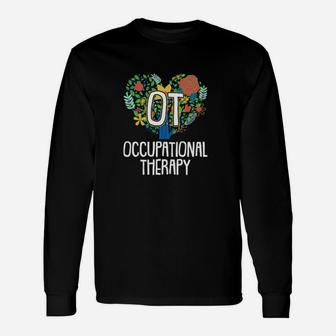 Ot Occupational Therapy Floral Heart Ota Therapist Long Sleeve T-Shirt - Monsterry CA