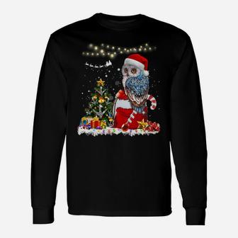 Owl Christmas Xmas Light Tree Ornaments Santa Lover Gift Sweatshirt Unisex Long Sleeve | Crazezy