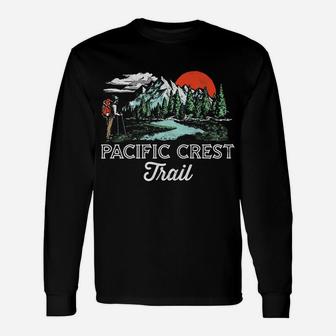 Pacific Crest Trail Vintage Distressed Backpacker Graphic Unisex Long Sleeve | Crazezy