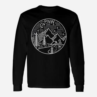 Pacific Northwest Outdoors Trees Mountain Unisex Long Sleeve | Crazezy