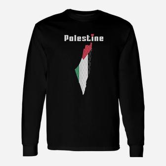 Palestine Flag Palestine Map Unisex Long Sleeve | Crazezy