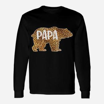 Papa Bear Cheetah Leopard Print Gift Dad Father Gift Unisex Long Sleeve | Crazezy DE