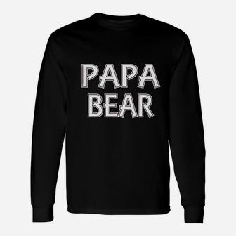 Papa Bear Funny Daddy Bear Unisex Long Sleeve | Crazezy
