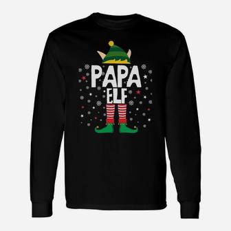 Papa Elf Funny Christmas Gifts For Dad Matching Pajama Party Sweatshirt Unisex Long Sleeve | Crazezy CA