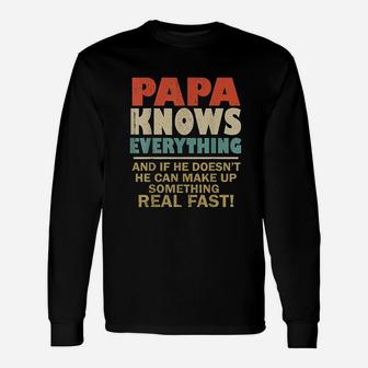 Papa Know Everything Vintage Unisex Long Sleeve | Crazezy AU