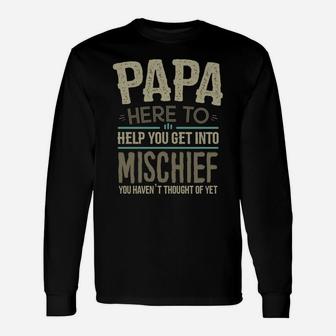 Papa Mischief Design From Grandchildren Fathers Day Papa Unisex Long Sleeve | Crazezy