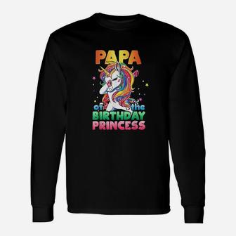 Papa Of The Birthday Princess Unicorn Unisex Long Sleeve | Crazezy