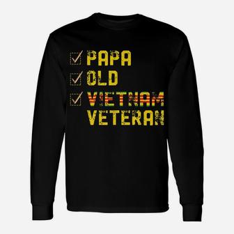 Papa Old Vietnam Veteran S Gifts For Father's Day Unisex Long Sleeve | Crazezy CA
