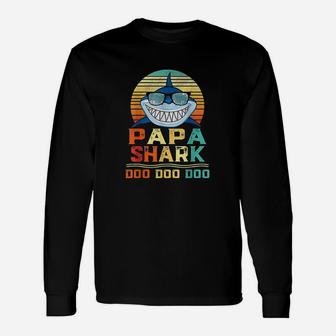 Papa Shark Doo Doo Matching Family Shark Birthday Gifts Unisex Long Sleeve | Crazezy CA