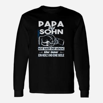 Papa und Sohn Herz und Seele Langarmshirts, Nashorn Design - Seseable