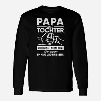 Papa und Tochter Herz und Seele, Schwarzes Spruch Langarmshirts - Seseable