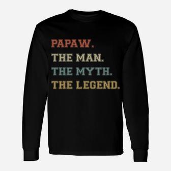 Papaw Man Myth Legend Funny Varsity Personalized Names Sweatshirt Unisex Long Sleeve | Crazezy AU