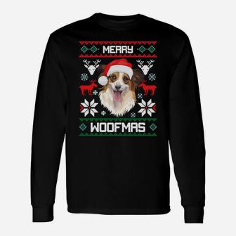 Papillon Merry Woofmas Gift For Christmas Dog Xmas X-Mas Sweatshirt Unisex Long Sleeve | Crazezy DE