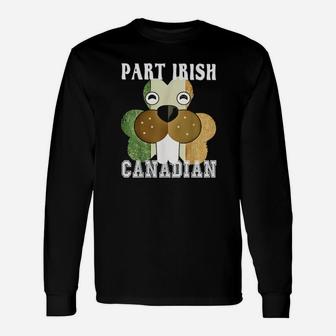 Part Irish Canadian Beaver Shamrock Long Sleeve T-Shirt - Monsterry