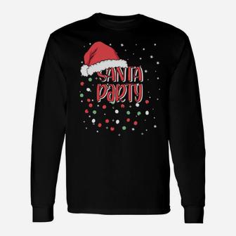 Party Santa Claus Matching Pajama Long Sleeve T-Shirt - Monsterry