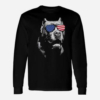 Patriotic Cane Corso Dog Merica 4Th Of July Long Sleeve T-Shirt - Monsterry