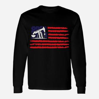 Patriotic Gift For American Roughneck Usa Oil & Gas Industry Unisex Long Sleeve | Crazezy CA